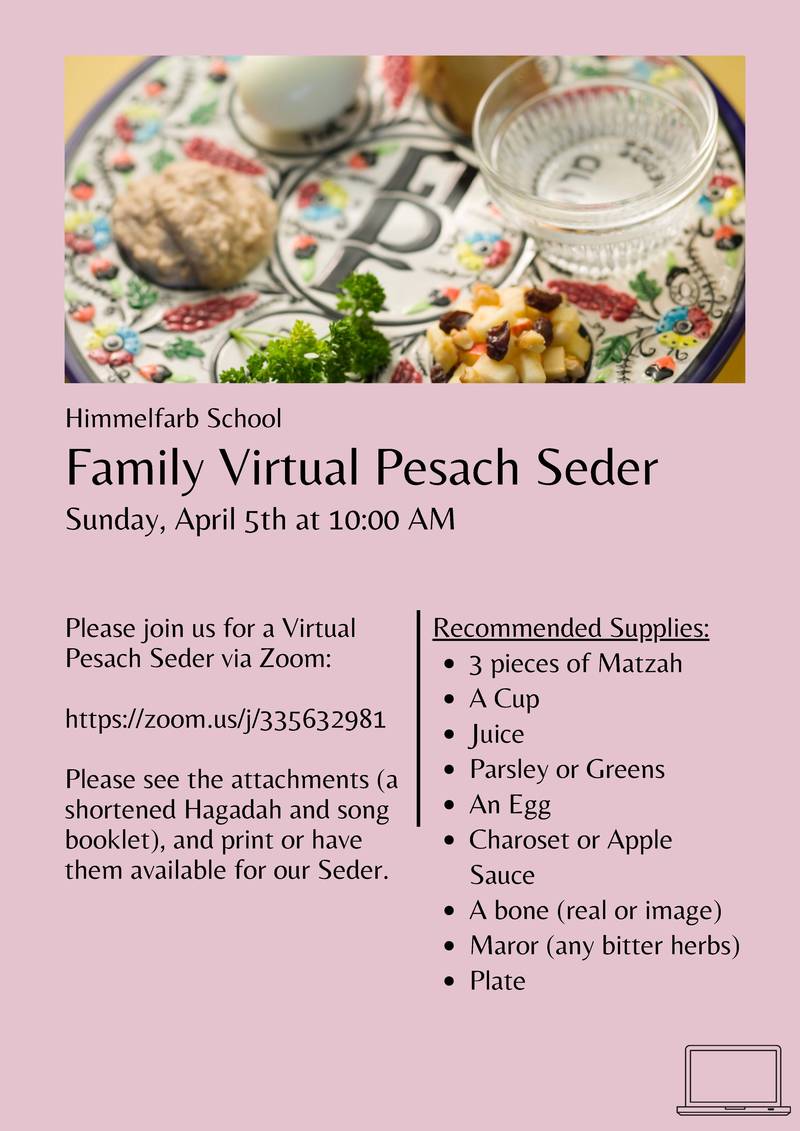 Family Virtual Pesach Seder Link